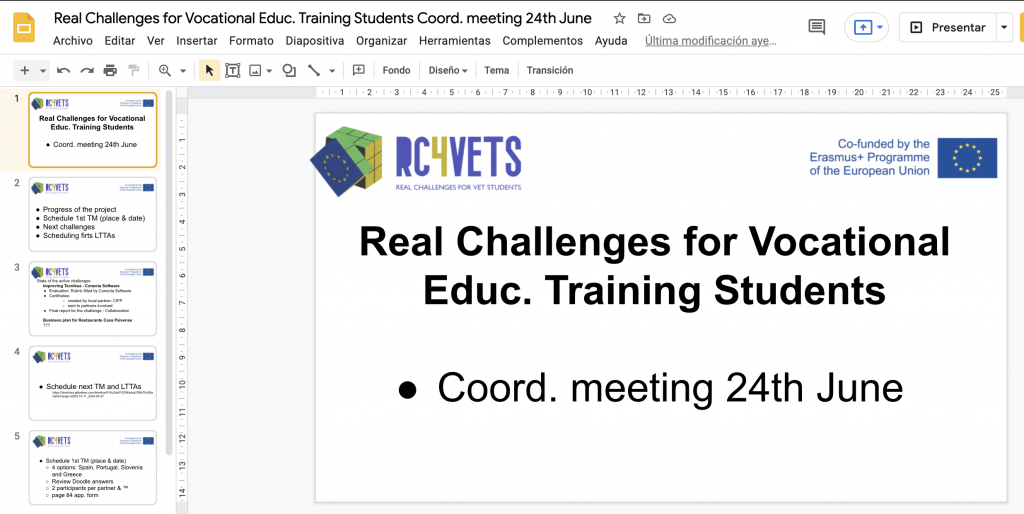 Latest coordination meeting for RC4VETs